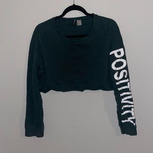 “POSITIVITY” cropped sweater